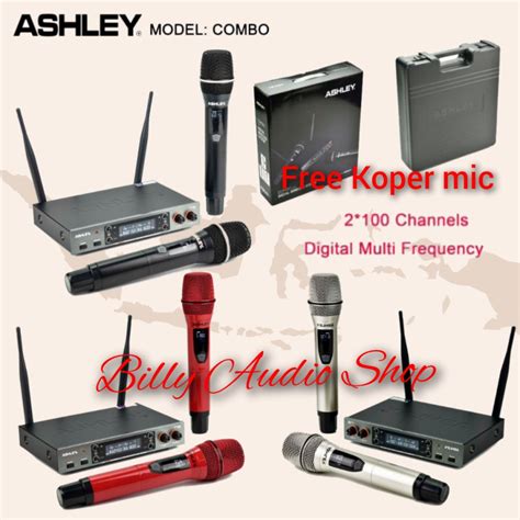 Jual Mic Wireless Ashley Combo Original Anti Feedback 2 MIC HANDHELD