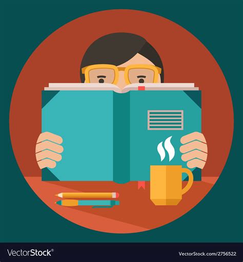 Man Reading Book Vector Clipart