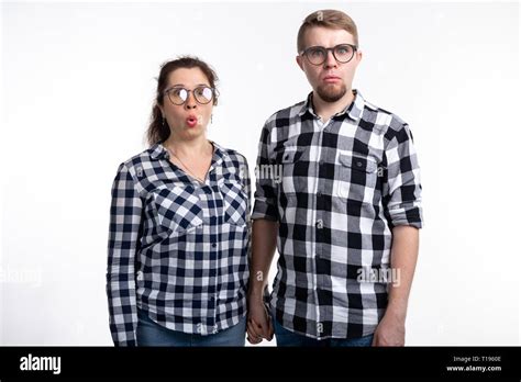 Nerds Geek Bespectacled And Funny People Concept A Couple Of Nerds