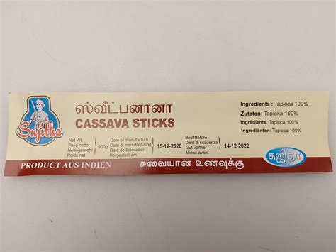 Sujitha Frozen Cassava Sticks X G In