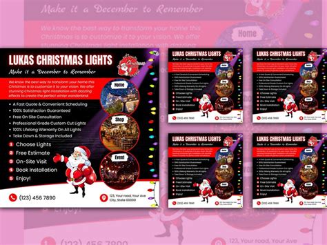 Christmas Light Installation Service Flyer Diy Canva Editable