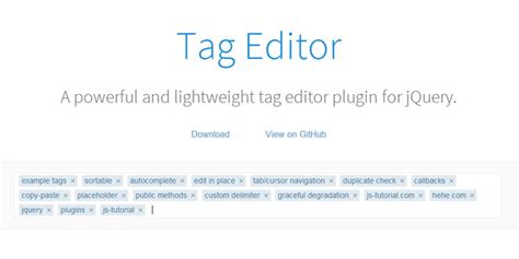 Js Tutorial - Tag Editor - A powerful and lightweight tag editor plugin