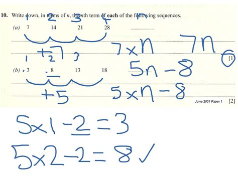 Gcse Foundation Sequences Finding The Nth Term Math Showme