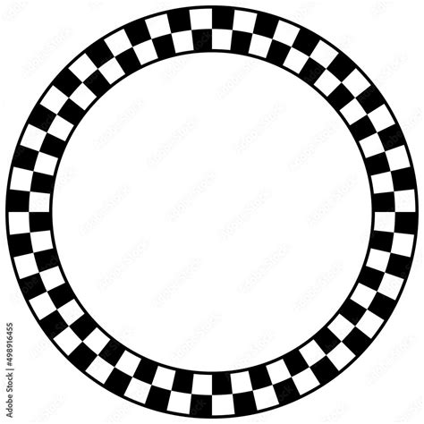 Abstract Checkered Round Frame Circle Frames With Chess Patterns