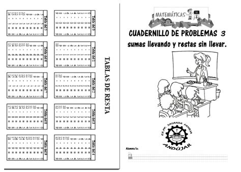 Cuadernillo de problemas 1º y 2º primaria SAFA ANDUJAR sumas llevando y