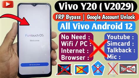 Vivo Y20 FRP Bypass Android 12 Vivo Y12s Y12g Y20 Y20g Y20s Y20i