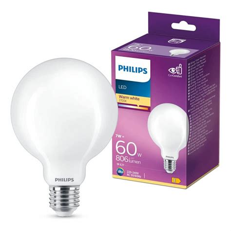 Philips LED Filament Leuchtmittel G95 Globe 7W 60W E27 Matt 806lm W