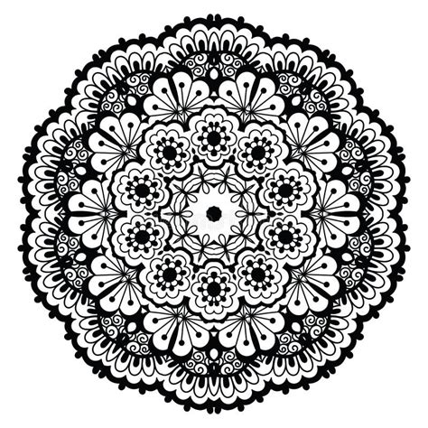 Rund Mandala Svart White Vektor Illustrationer Illustration Av Medling