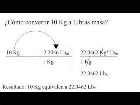 Cómo convertir de kilogramos a libras masa YouTube