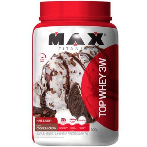 Kit X Top Whey W Mais Sabor G Cookies Cream Max Titanium