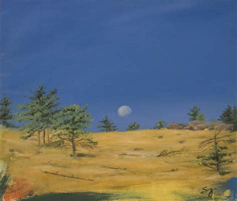 Moon Landscape Painting at PaintingValley.com | Explore collection of ...