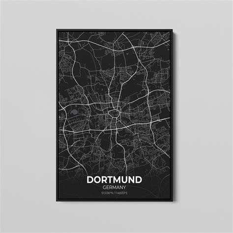 Dortmund Germany City Map Poster Art Map Of Dortmund Poster Etsy