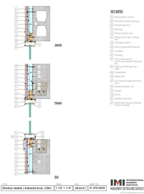 01070062d Window Details Adhered Brick Veneer Cmu Backing
