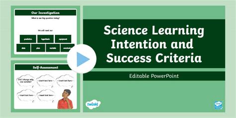 Science Learning Intention And Success Criteria Editable PPT