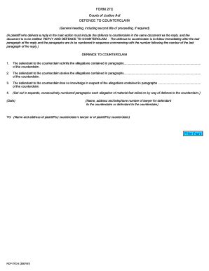 Fillable Online Ontariocourtforms On FORM 27CCourts Of Justice Act