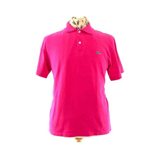 Fluorescent Pink Polo Shirt Blue 17 Vintage Clothing