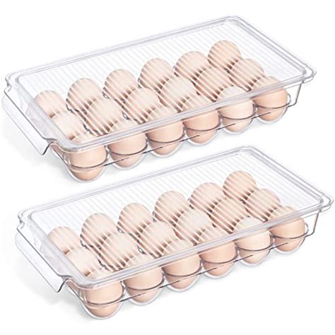 Pack Stackable Egg Holder For Refrigerator Premium Thick Clear