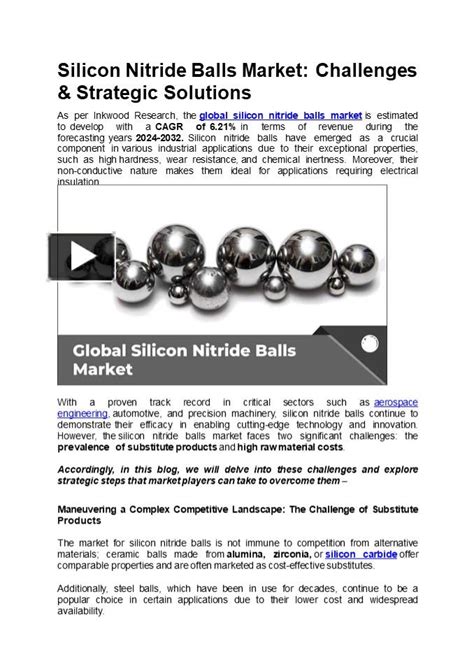 PPT Silicon Nitride Balls Market Challenges Strategic Solutions