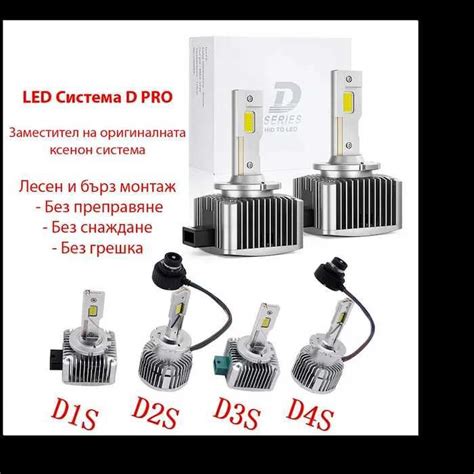 Диодни лед LED крушки заместител оригинален ксенон xenon d1s d2s d3s гр ...
