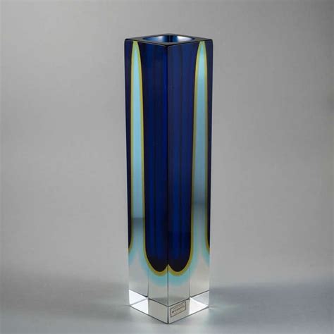 Tall Square Murano Sommerso Glass Vase For Sale At 1stdibs Murano Sommerso Vase