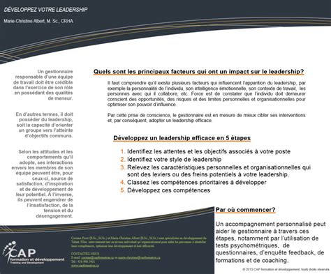 D Veloppez Un Leadership Efficace En Tapes Cap Formation