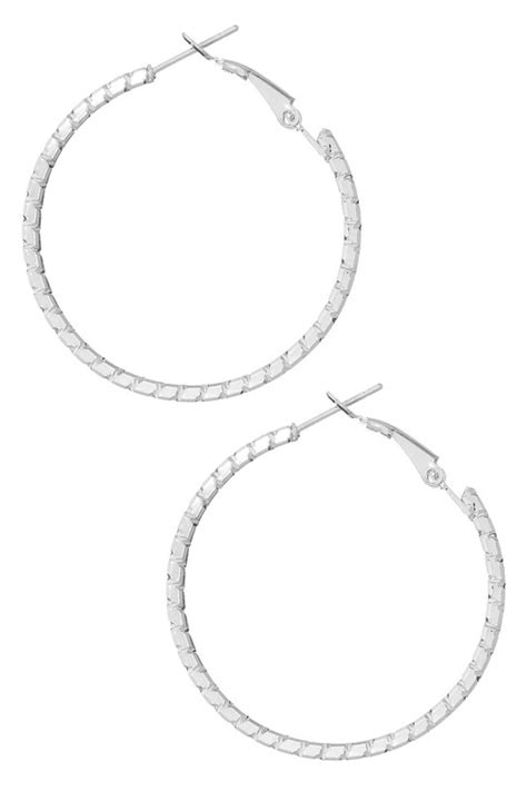 Twist Cut Flat Hoop Earrings Shopgirly