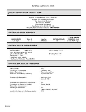 Fillable Online Msds Material Safety Data Sheet Fax Email Print