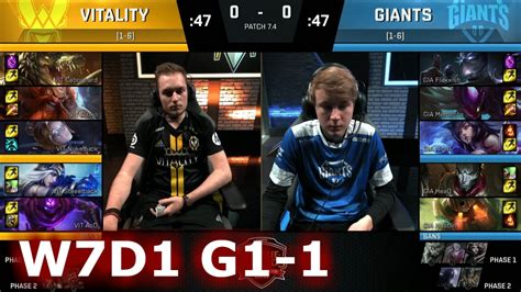 Vitality Vs GIANTS Game 1 S7 EU LCS Spring 2017 Week 7 Day 1 VIT Vs