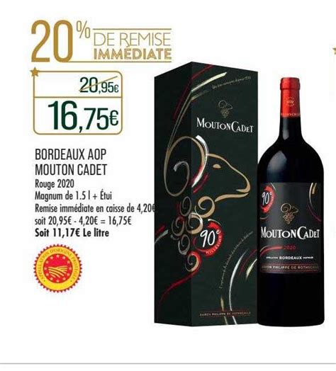 Offre Bordeaux Aop Mouton Cadet Rouge 2020 Chez Match