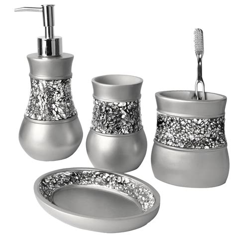 Creative Scents Brushed Nickel 4 Piece Bathroom Accessory Set And Reviews