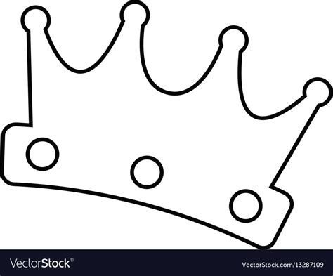 Isolated crown outline Royalty Free Vector Image