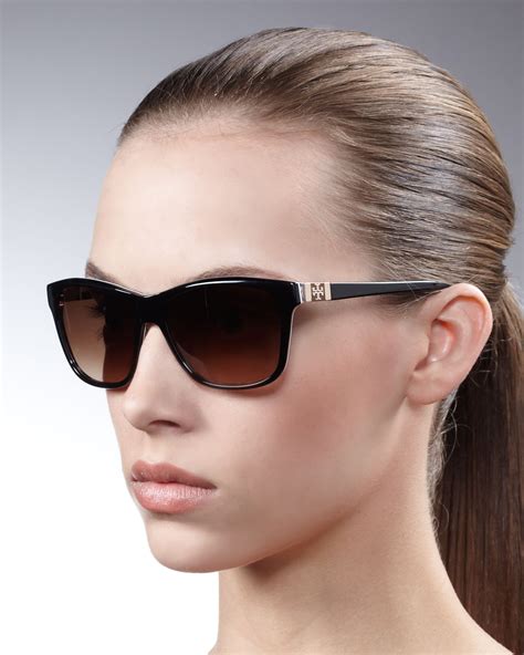 Lyst Tory Burch Plastic Square Sunglasses In Black