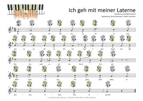 Ich Geh Mit Meiner Laterne Noten F R Keyboard Klavier Und Melodica