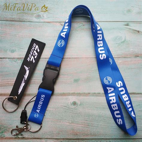 2 Pcs Boeing 737 Sleutelhange Cessna Keychain Airbus Neck Strap Pilot