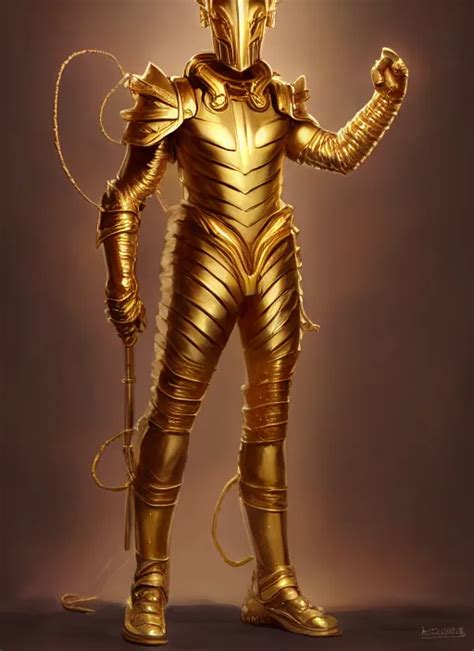 The God Hermes Gold Armour White Skin Male Stable Diffusion