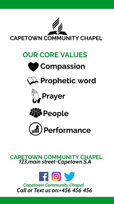 Church Core Values Flyer Template Postermywall