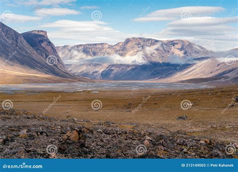 Owl River Bed Near Mt Asgard In Arctic Remote Valley Akshayuk Pass