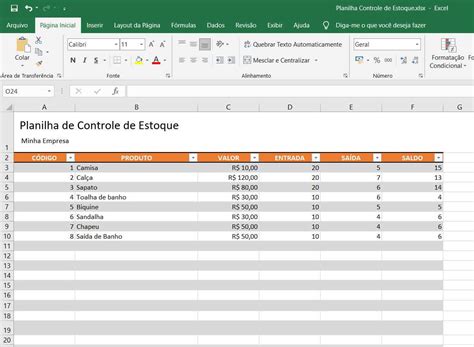 Planilha De Controle De Estoque Excel Estoque Nuvem