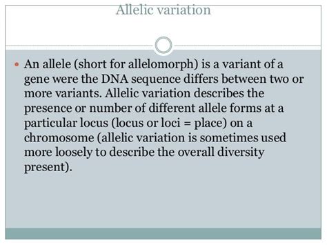 Allelic variation