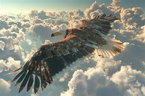 Premium Photo Majestic Eagle Soaring Through The Sky Octane Rend