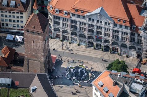 Luftbild Nürnberg Turm Bauwerk Weißer Turm am Ludwigsplatz Rest der