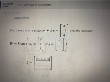 Answered Find The Orthogonal Projection Y Of Y Bartleby