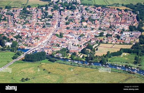 Aerial View Wareham Town And Quay Street Layout Houses River Frome