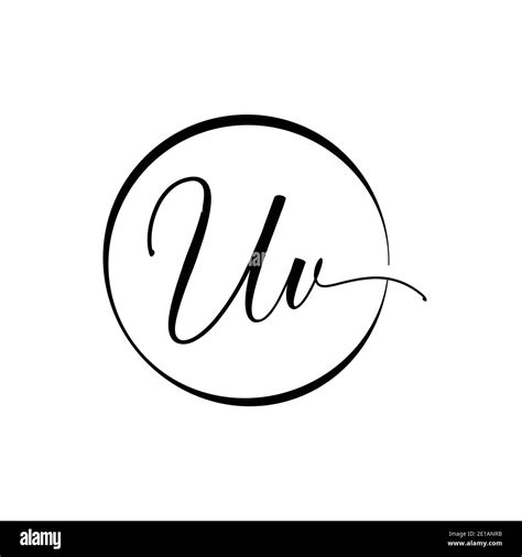 Initial UV Letter Logo Design Vector Template Abstract Script Letter