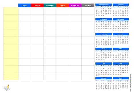 Calendrier Vierge Septembre 2025 à Août 2025 Organisez Votre Année En