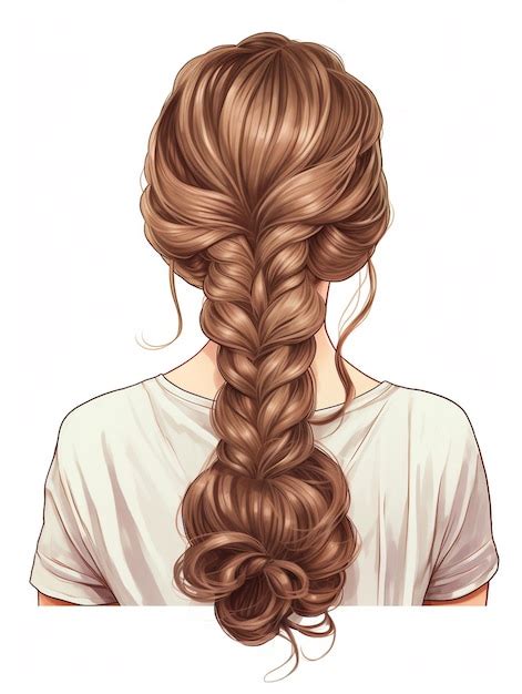 Premium Photo Illustration Of A Woman With A Long Braid Hair