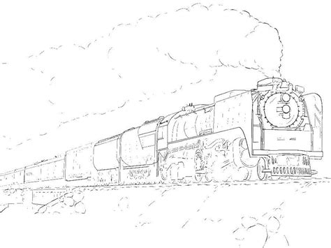 Online Coloring Pages Coloring Page Steam Locomotive With Wagons Train