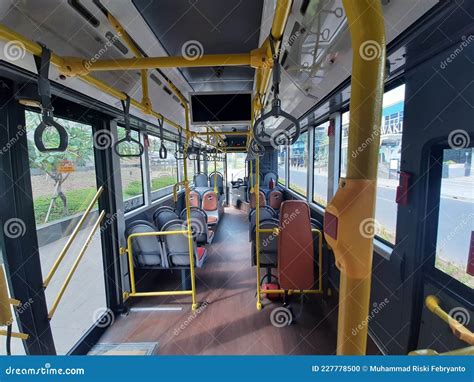 Interior Bus Transjakarta Transportation Jakarta Indonesia Stock Image ...