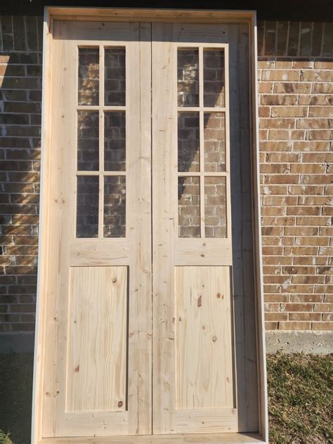 Custom Built: 6 Lite Single Flat panel French Doors Pre-Hung (Glass