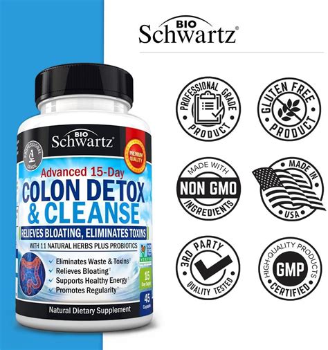 Bioschwartz 15 Day Colon Detox And Cleanser Extra Strength 45 Veggie Caps